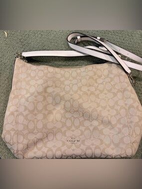 Coach Signature Shoulder Bag With Cross Body Straps